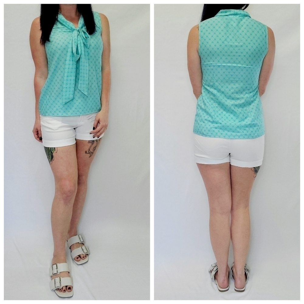 Banana Republic Sleeveless Tie Neck Top